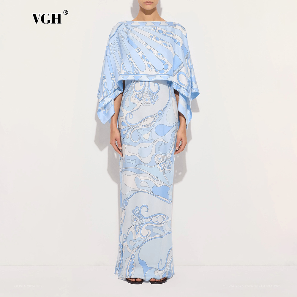 Women'S Formal Wear Suits - VGH Light Blue Abstract Print Two