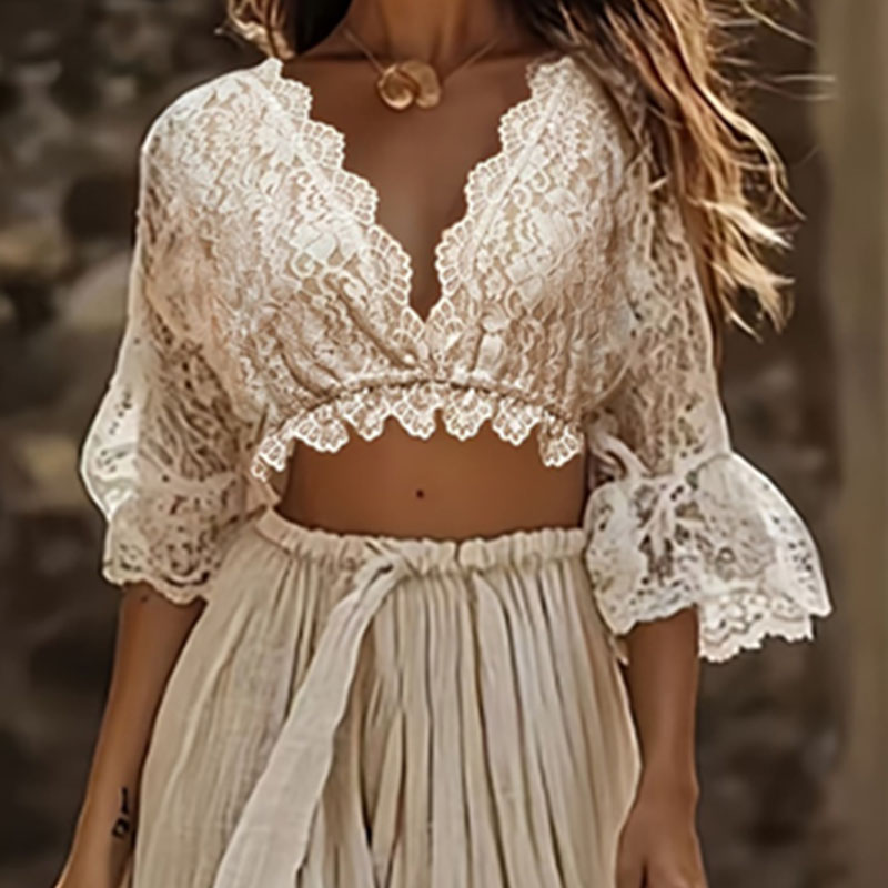 Womens Bohemian Lace Two Piece - đánh giá và giá Women'S Formal Wear Suits