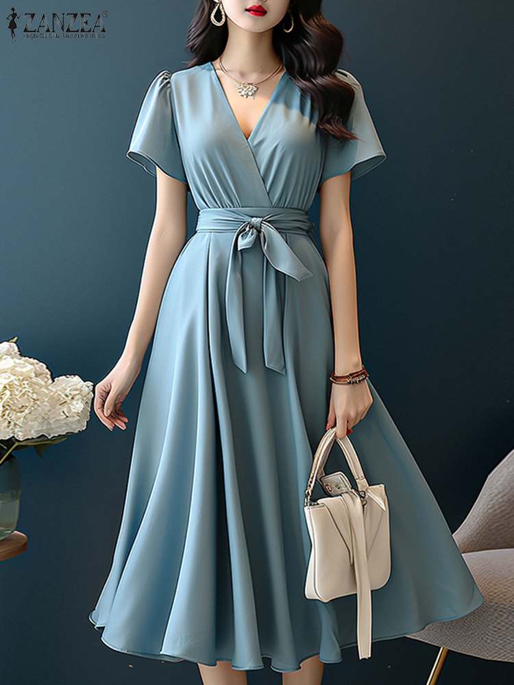 ZANZEA 2024 Elegant Short Slee - đánh giá và giá Women Formal Wear Zara