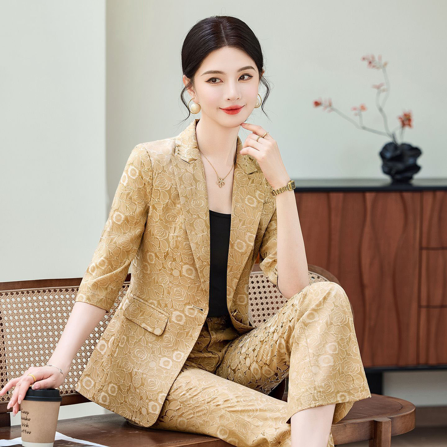 Fashion Apricot Half Sleeve Pr - đánh giá và giá Women Formal Wear Pants