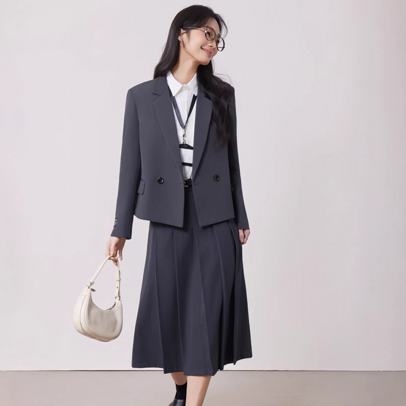 Gray women's suit set for spri - đánh giá và giá Women'S Formal Wear Petite