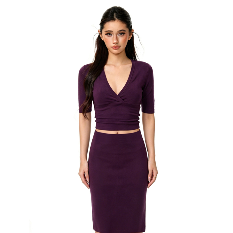 Women French V-Neck Half Sleev - đánh giá và giá Pencil Skirt Midi