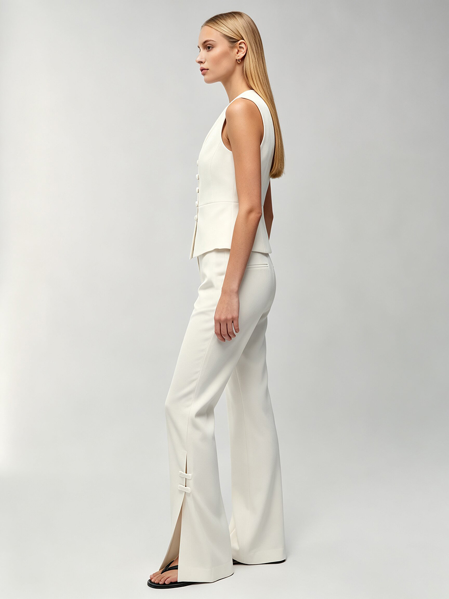 LIMO Women White Chinese Frog  - đánh giá và giá Women'S Formal Wear Pants