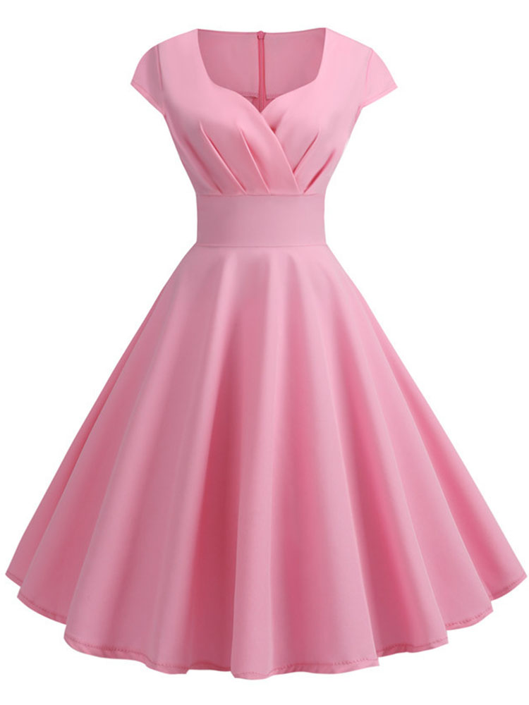 Pink Summer Dress Women V Neck - đánh giá và giá Women Formal Wear Zara