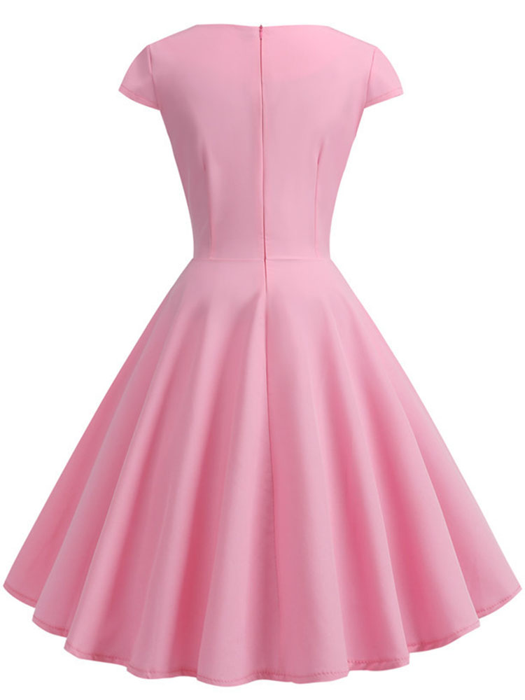 Pink Summer Dress Women V Neck - đánh giá và giá Women Formal Wear Zara