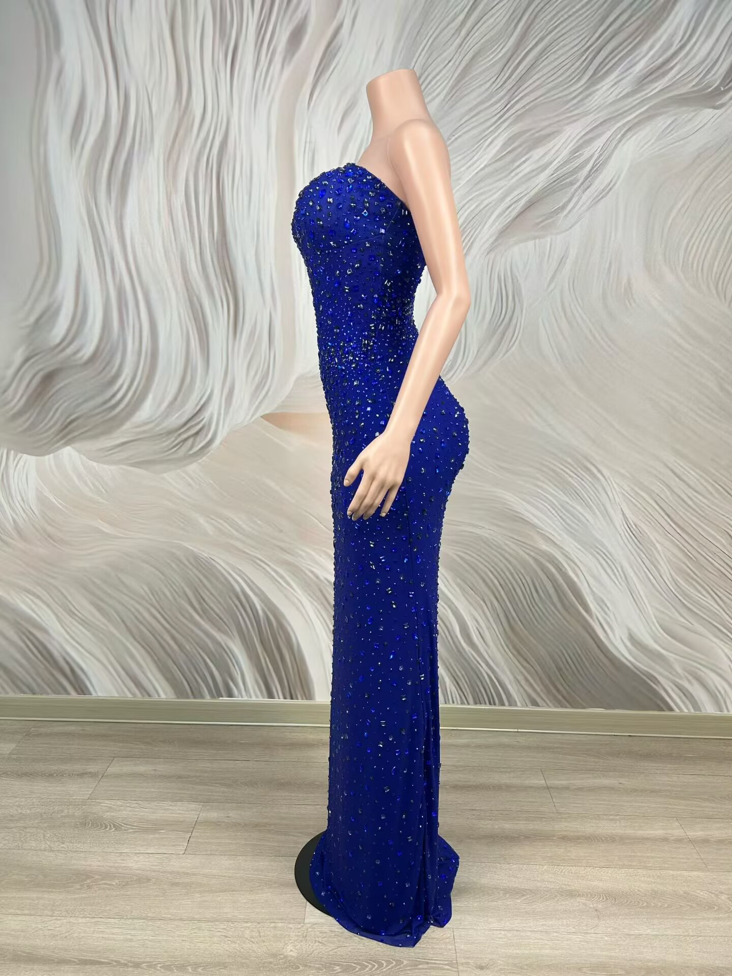 Sparkly Rhinestone Blue Strapl - đánh giá và giá Formal Wear Gowns For Women